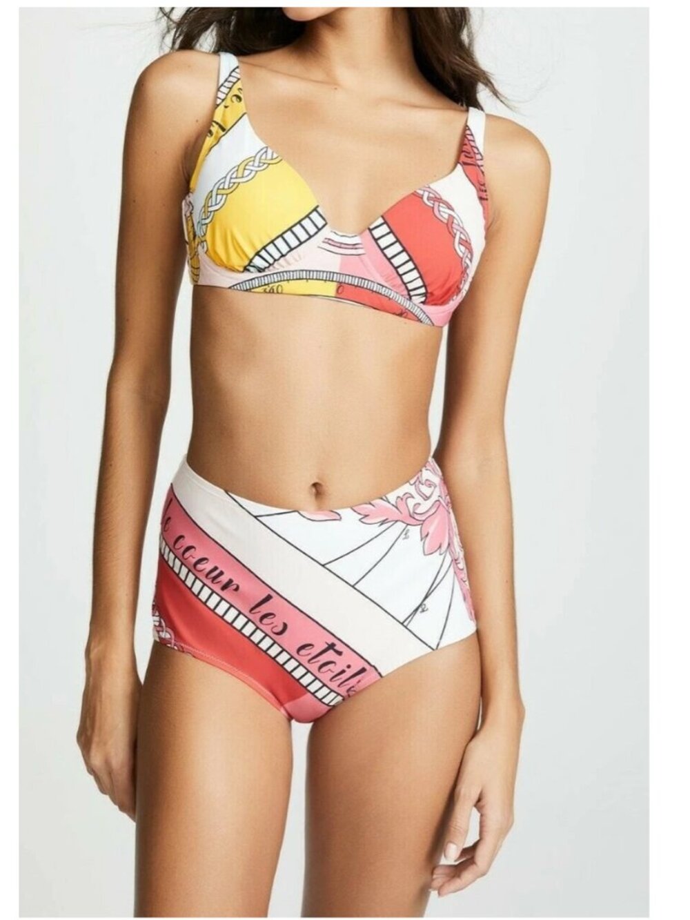 TORY BURCH pink Constellation print bikini sz S